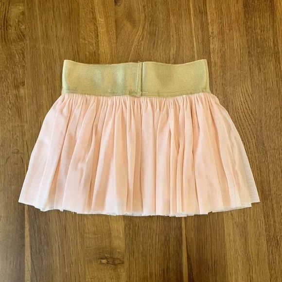 JUNK FOOD Girls Tulle Skirt 2T 2 Pink & Gold Tutu Toddler Girl Soft - Picture 2 of 5